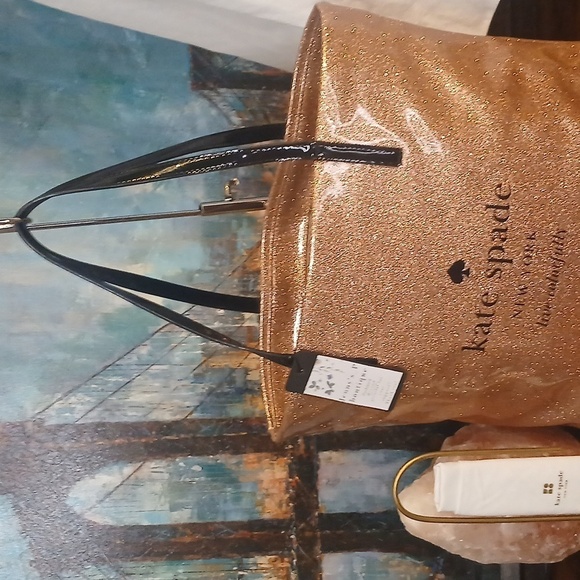 OMG! Kate Spade PINK ROSE Gold SPARKLE ✨️Tote Bag - Picture 4 of 13